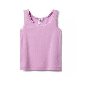 Janie and jack lace trim pointelle tank top purple lilac size 4 💜